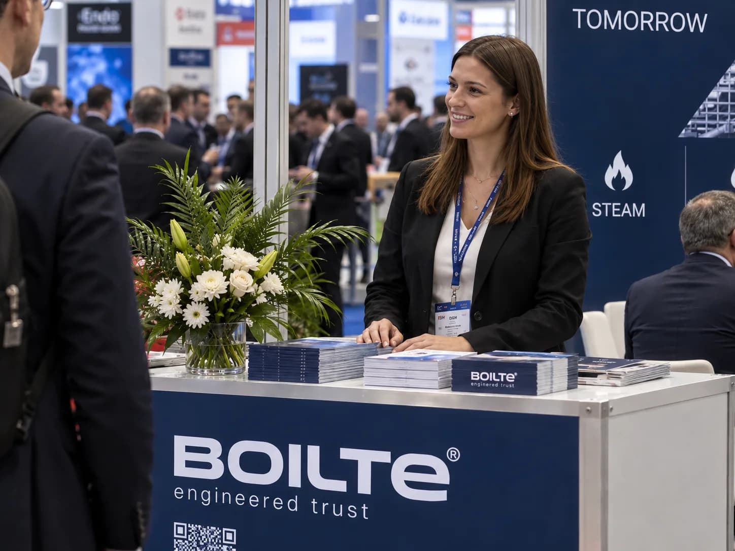 Стойка стенда Boilte на HVACR World Dubai 2025: хостес и каталоги