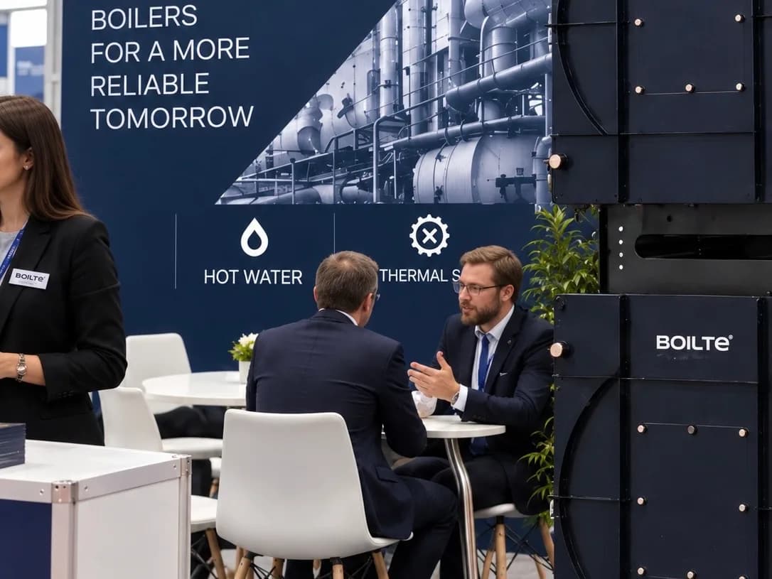 Переговоры за столом на стенде Boilte, HVACR World Dubai 2025